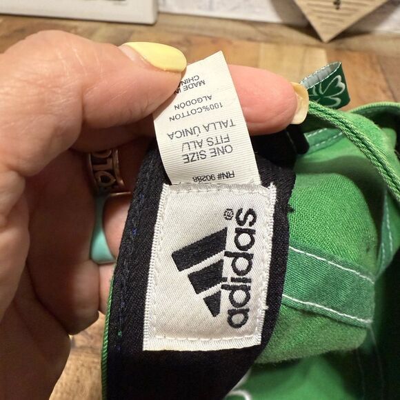 Adidas Clover Green Cotton Adjustable Strap Back Baseball Cap - Picture 6 of 7